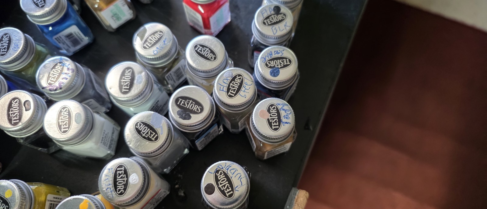 Testors Model Paint Lot Multicolor Fast Drying 0.25 fl oz Bottles- 39ea.