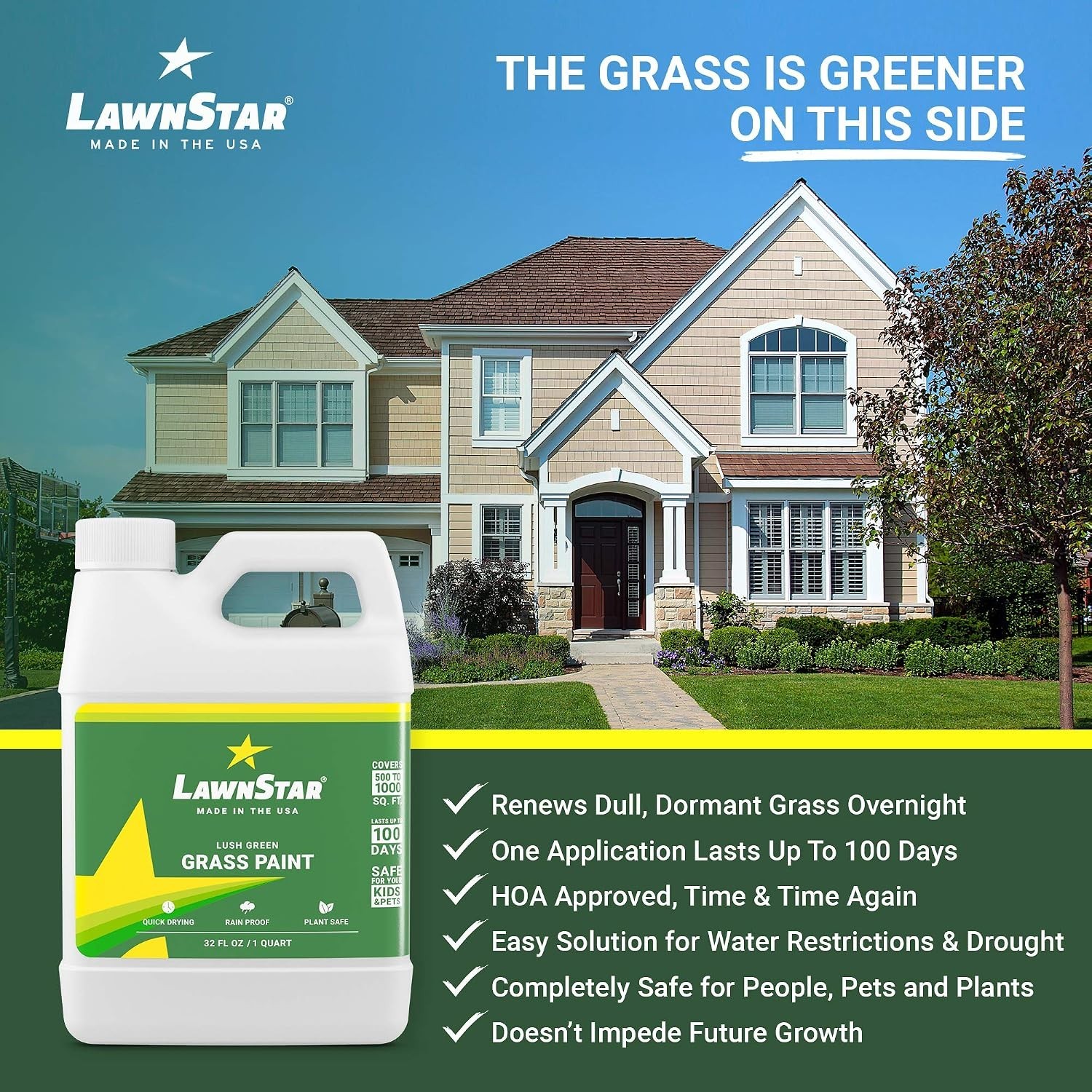 Ultra Concentrated Grass Paint 32 oz – Revive Dormant Lawns, 100 Days of Color