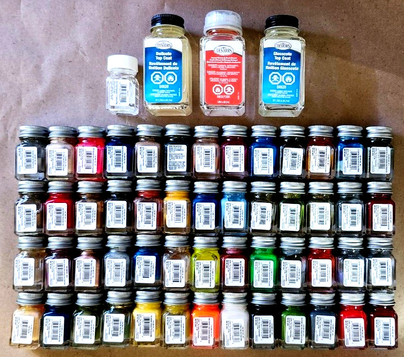 56 Bottles – Testors Enamel Model Paint Set – FRESH & NEW unopened bottles