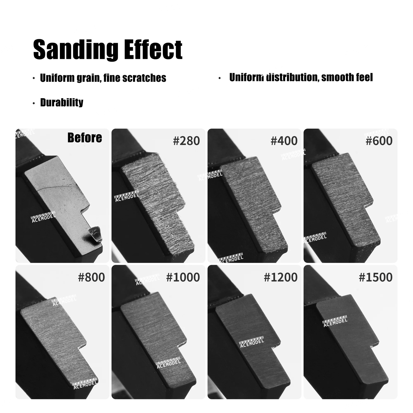 Dspiae Self-Adhesive Backing Sandpaper Set for Gundam GK/Military Models