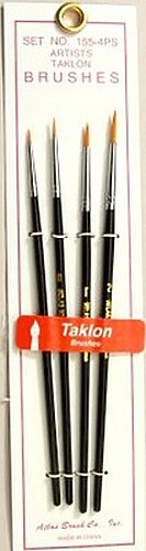 Brushes Atlas Brush #155-4PS- 00,0,1,2 Taklon Liner Brushes (4) – #1554