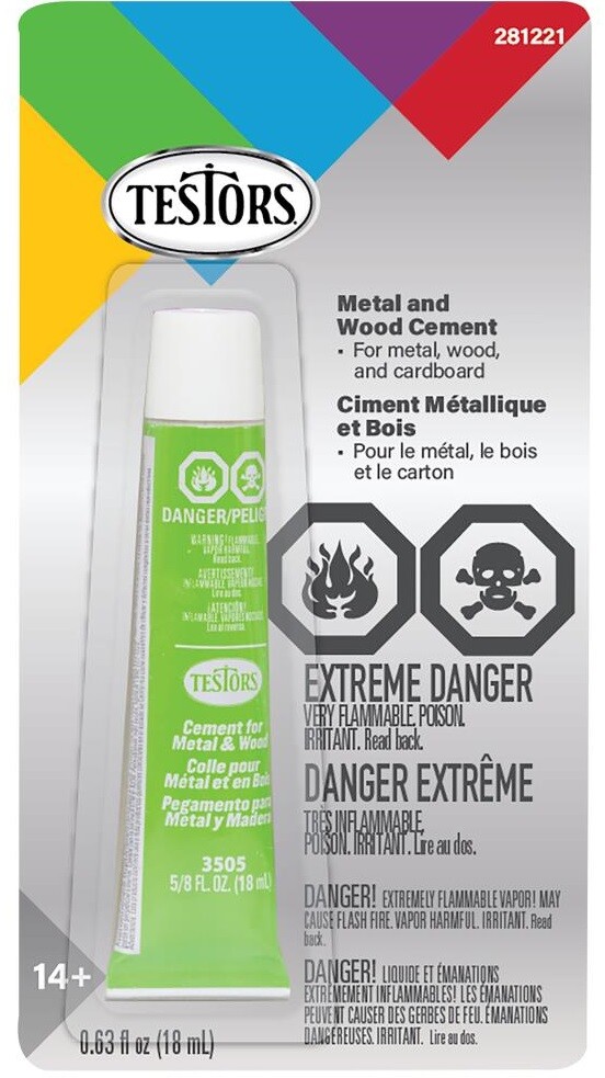 Testors Cement for Metal Wood 5/8 Oz ~ 4505AT