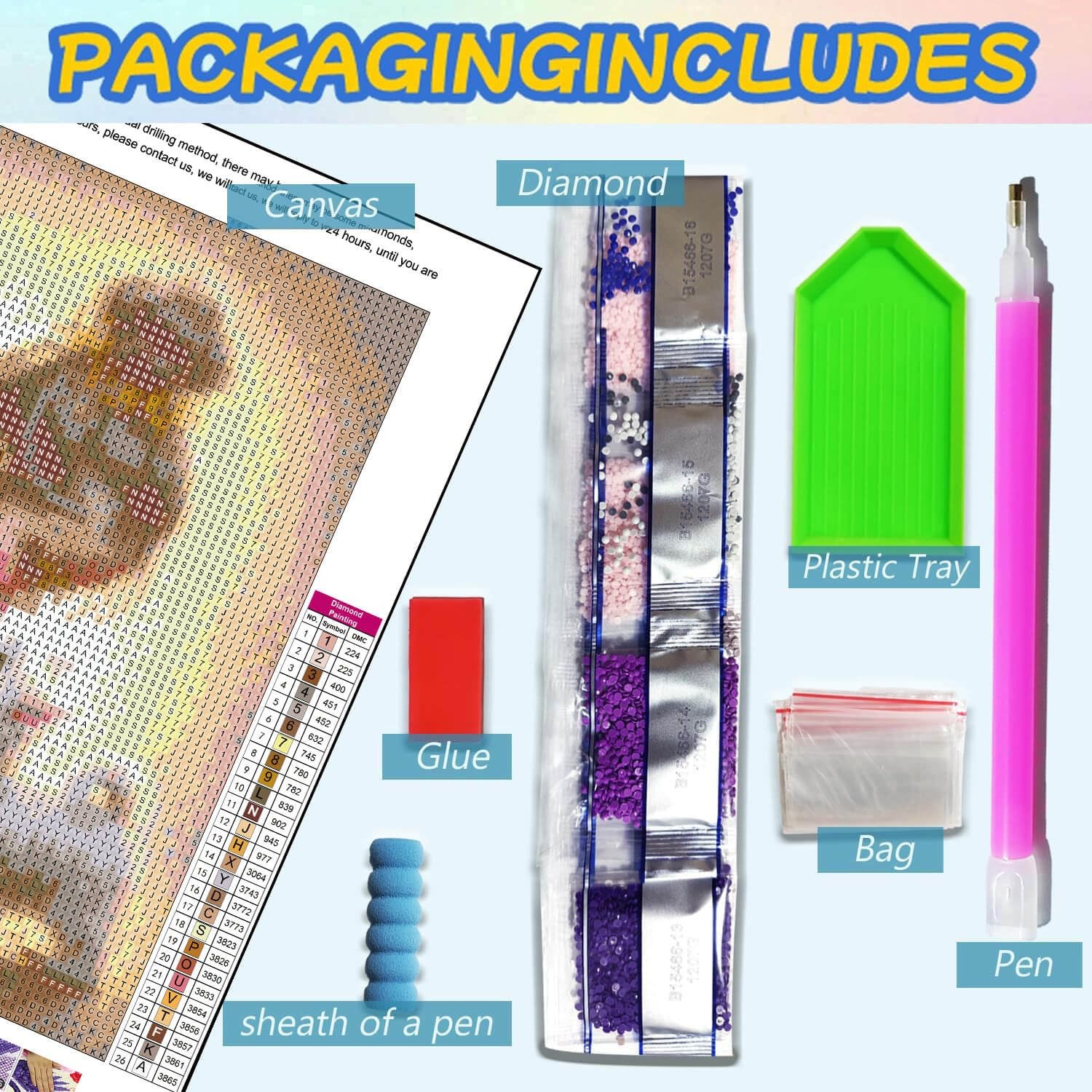 Dog Diamond Art Kits for Adults, Full Drill Girl and Dog Diamond Painting Kits f