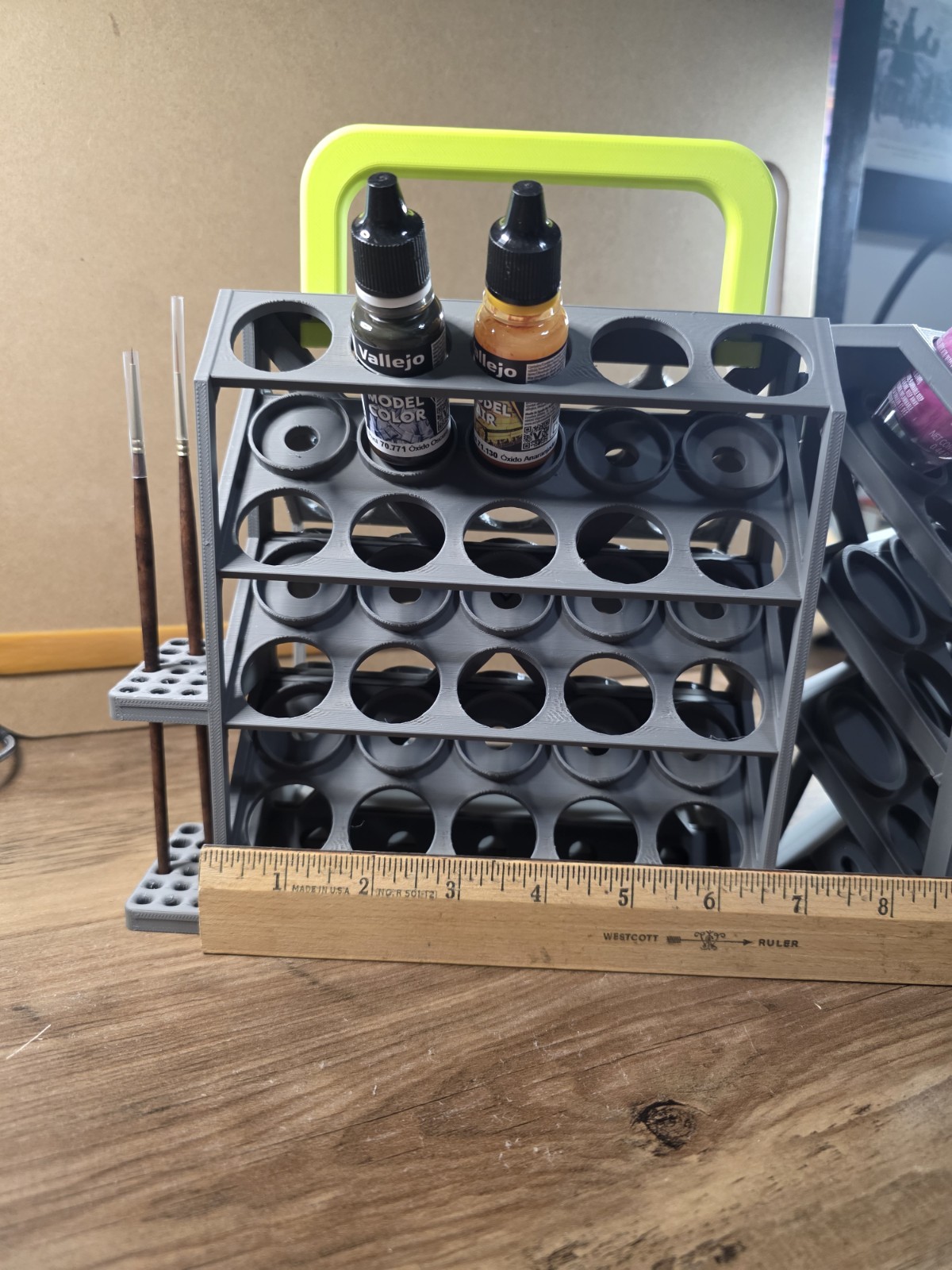 3D Printed Paint Bottle Holder Vallejo Paint Craft Organizer Model Paints