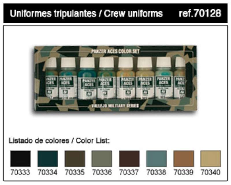 17ml Bottle Panzer Aces Paint Set #5 (8 Colors #333-340)
