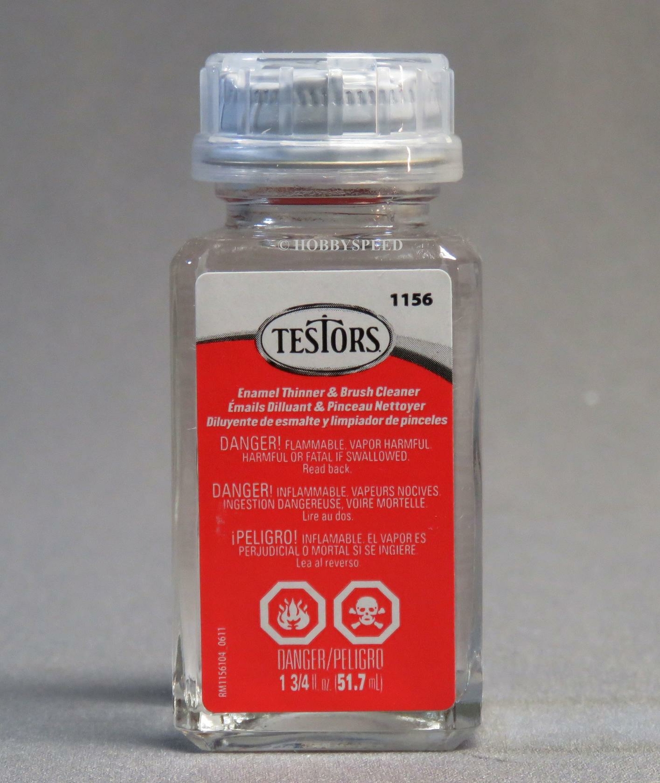 TESTORS ENAMEL PAINT THINNER & BRUSH CLEANER 1 3/4 fl oz 51.7 ml TES1156 NEW