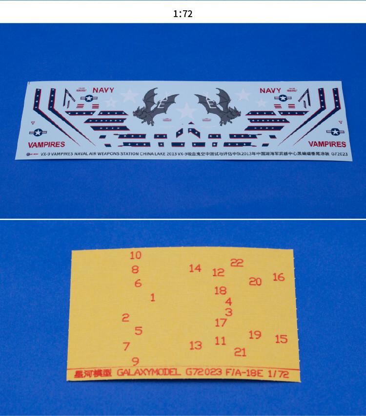 Galaxy G48030 G72023 1/48 1/72 Scale VX-9 Vampires F/A-18E China Lake 2013 Decal