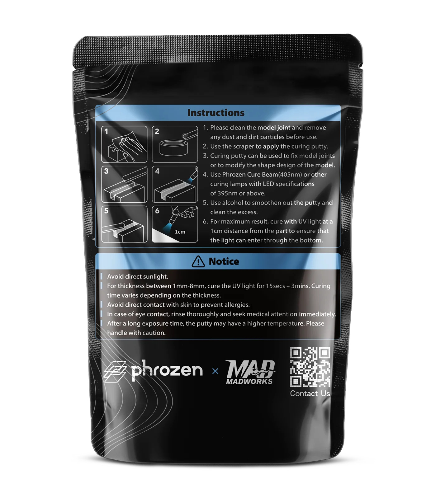 Phrozen x MAD UV Light-Curing Putty (60g) for Model Kit Repairs & Detailing