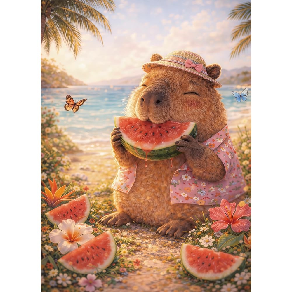 Capybara Diamond Painting Kit for Adults 12 x 16 Inch 5D DIY