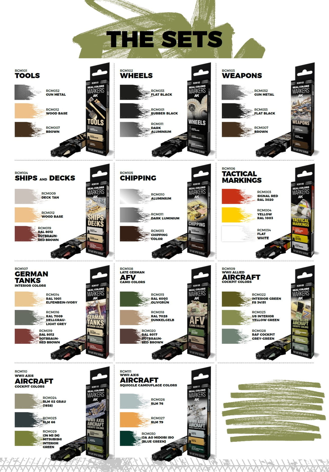 AK INTERACTIVE RCM150 REAL COLORS ACRYLIC MARKERS SET: SPECIAL BOX – FULL RANGE