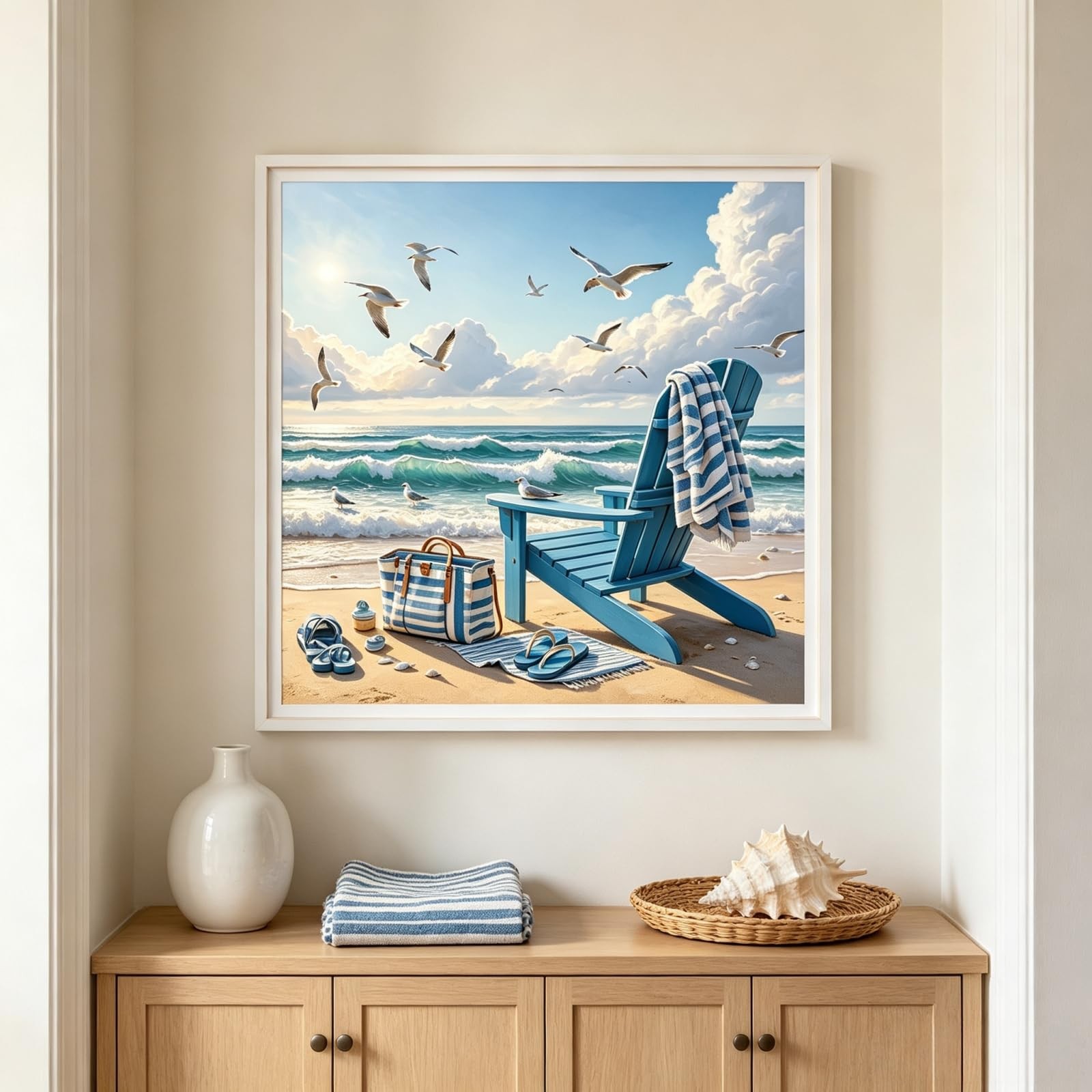 Beach 5D Diamond Painting Kit for Adults, Ocean Scene Diamond Art Kits | Full