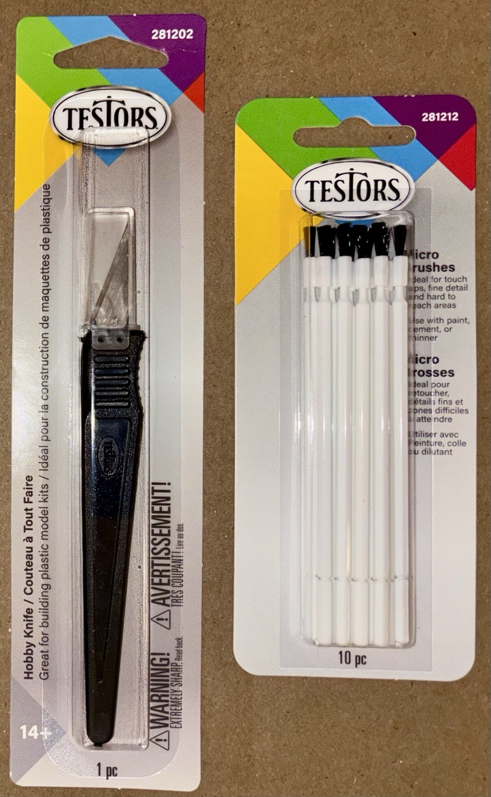 Testors Enamel 14pk Color Paint Markers Brushes Hobby Knife Set Model Enamel