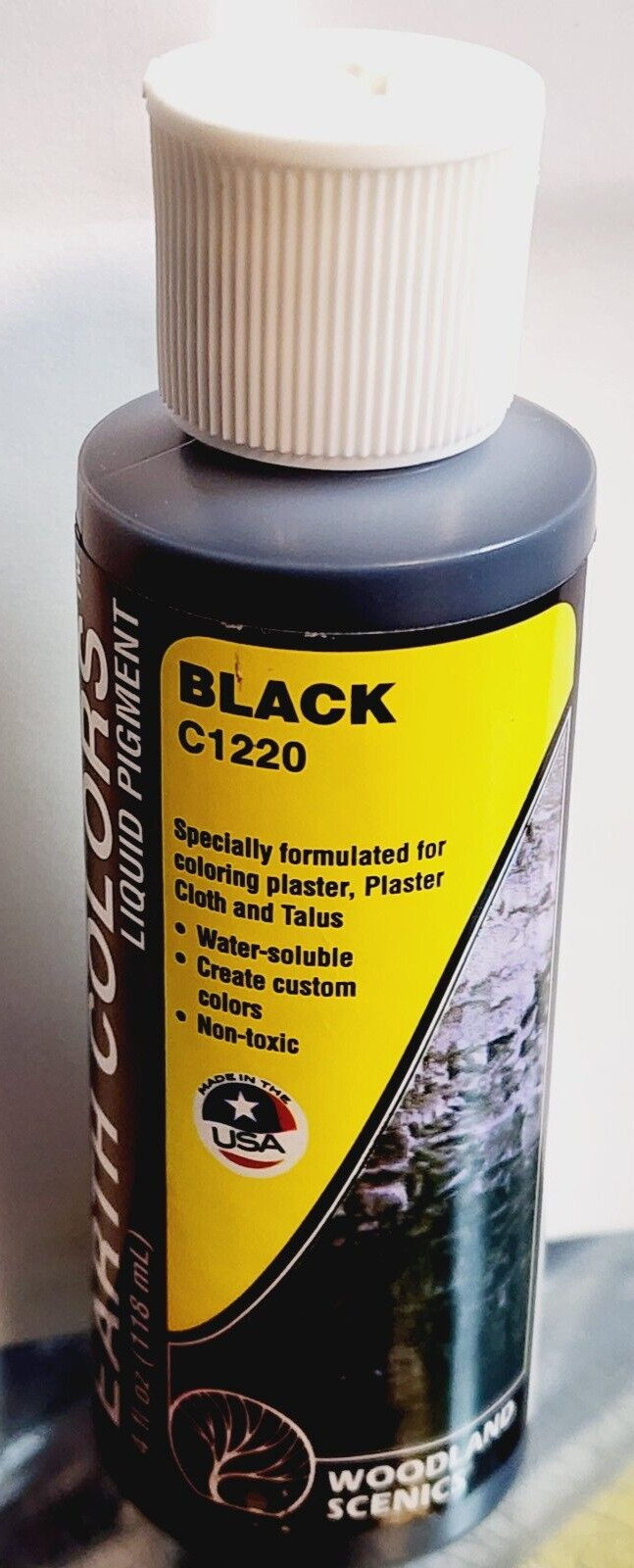 Woodland Scenics ST 1220 BLACK Liquid Pigment 4oz Bottle Model Railroad