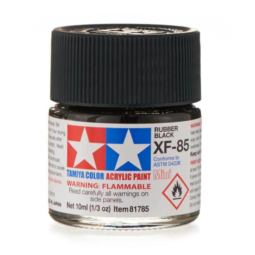Tamiya Acrylic XF-85 Rubber Black Paint Jar 81785