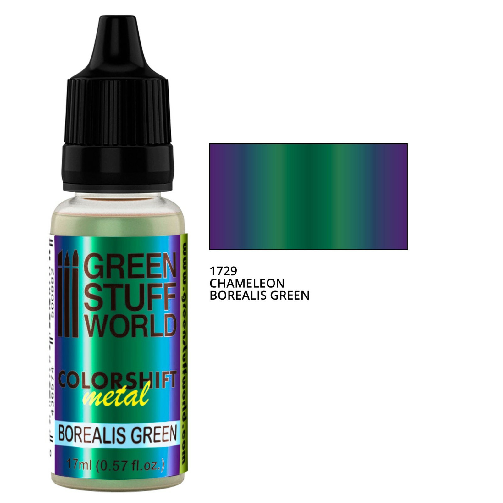 Chameleon Colorshift Paint – BOREALIS GREEN – Brush and Airbrush Metal Paint