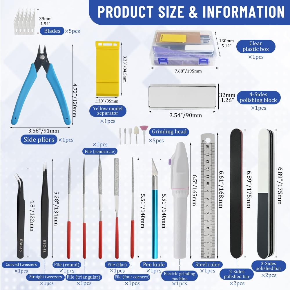 Bigstone 28 PCS Model Tools Kit Hobby Building Tools Craft Set Modeler Basic DIY