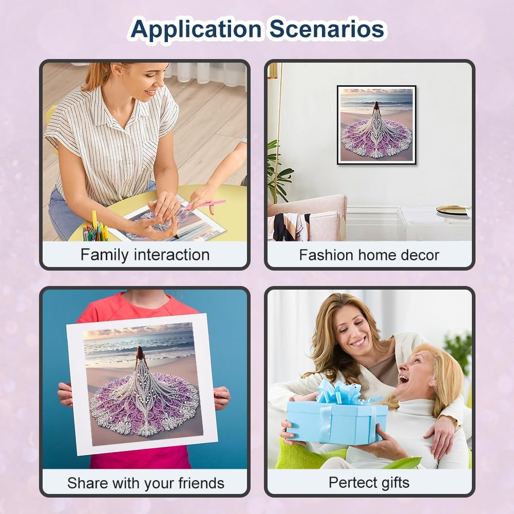 Diamond Painting,Kits for Adults Girl, 5D Special Shape Diamond Art Kits for Beg