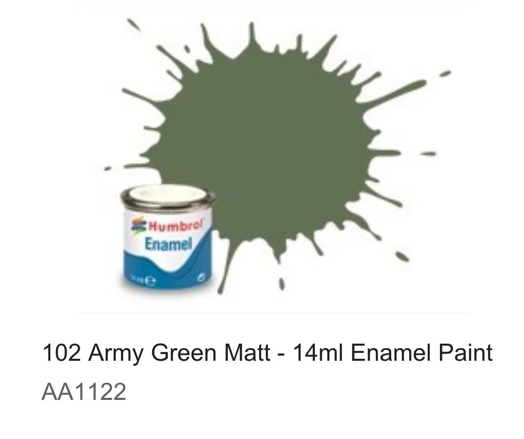 Humbrol Enamel 14ml (102) Army Green Matt AA1122