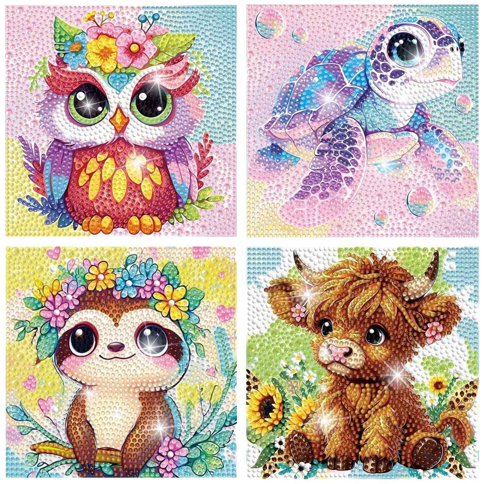 CCGUNANMAOYICC 4 Pieces Diamond Painting Kits for Adults – 6×6 inch, Animal