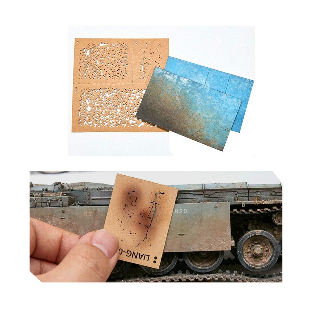 1Set DIY Decoration Weathering Airbrush Stencils Tools for 1/35 1/48 1/72 Scale