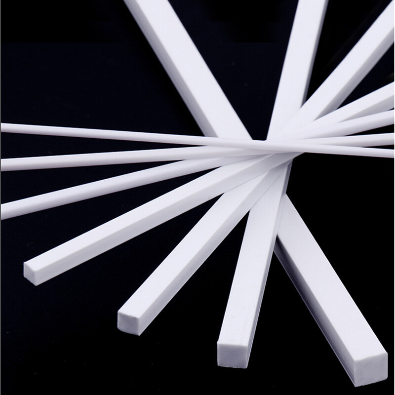 ABS Plastic Square Rod Solid Bar for Model Building DIY 250mm Length 1mm to 10mm