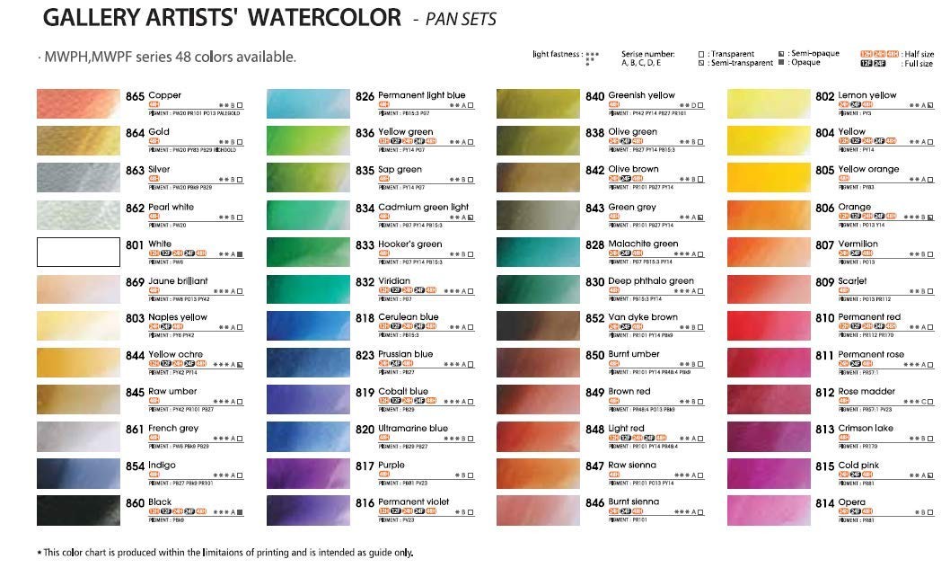 Professional Watercolor Set Tin Case 12 Colors Metallic Colors