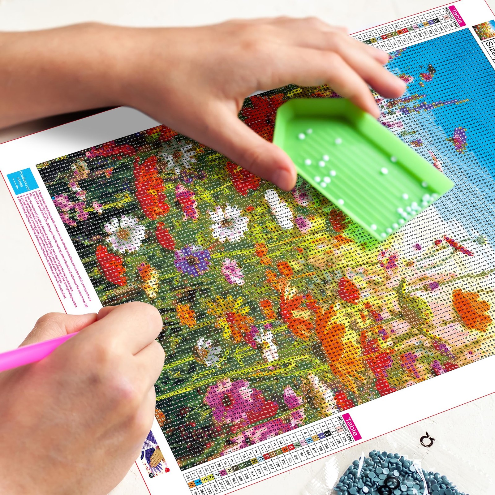 Wild Flowers Diamond Art Kits for Adults Beginners,Vibrant Sea of Floral 5D Diam