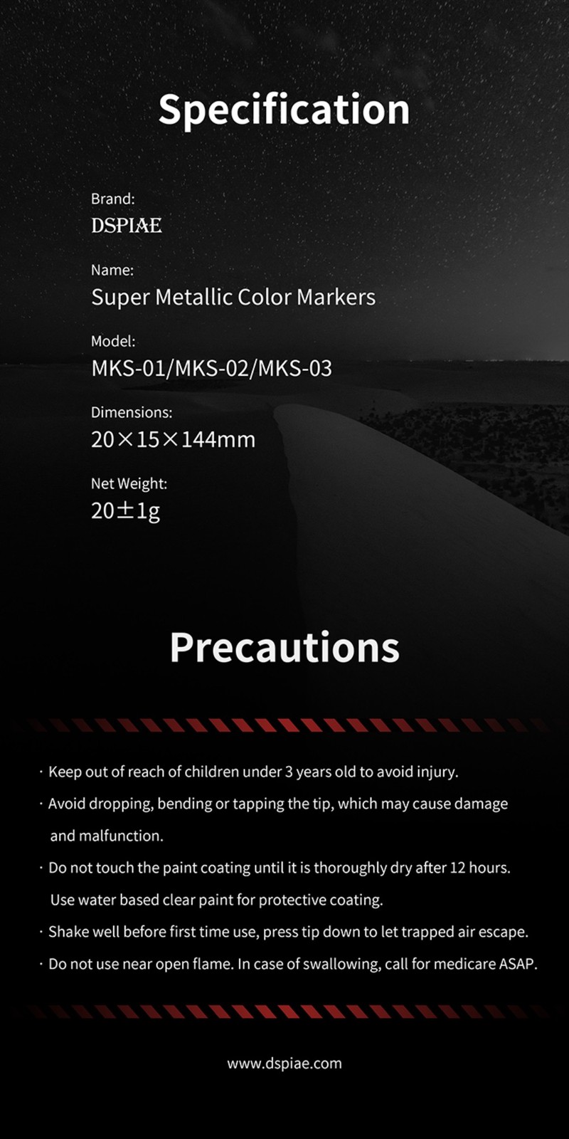 DSPIAE: Super Metallic Chrome & Gold Markers – Model Paint Marker – MKS Series