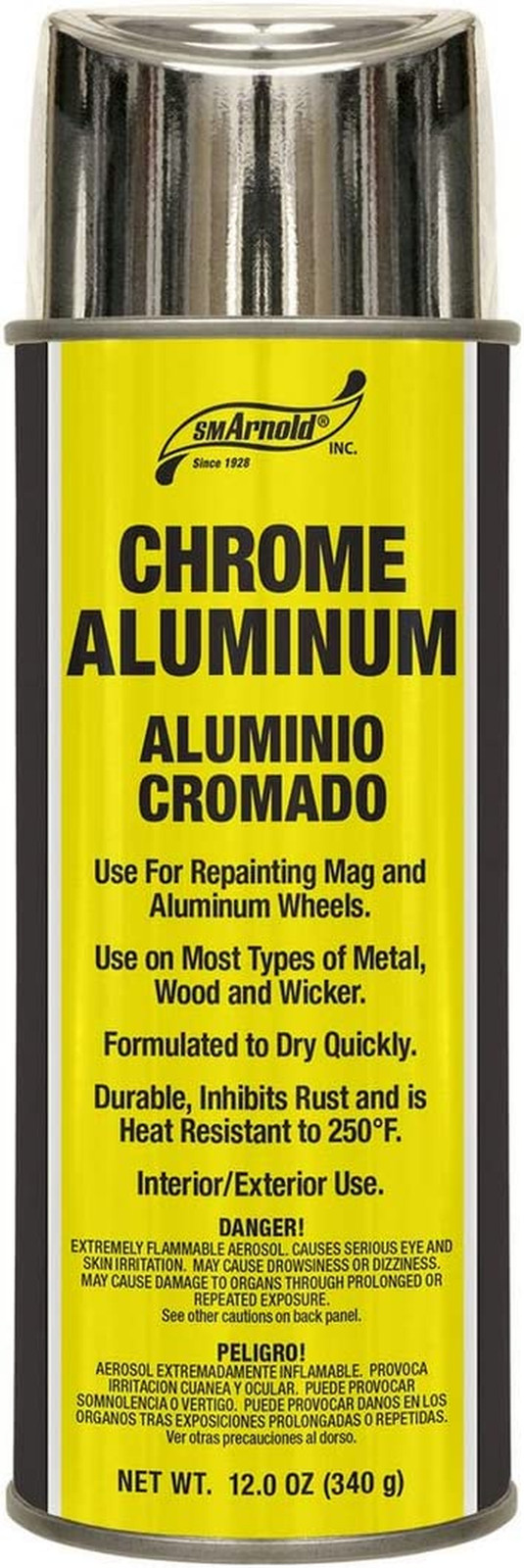 SM Arnold Aerosol Spray Paint Chrome Aluminum 12 Oz – Multi Surface Paint for In