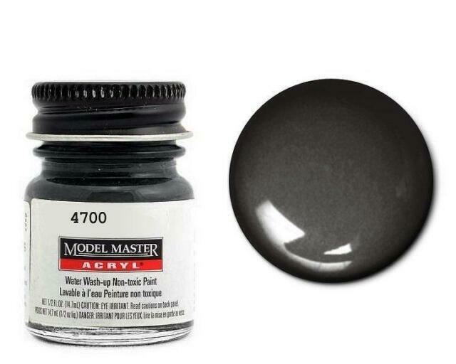 TESTORS PAINT MODEL MASTER SEMI-GLOSS BLACK ACRYLIC PAINT 1/2oz 14.7ml TES4700