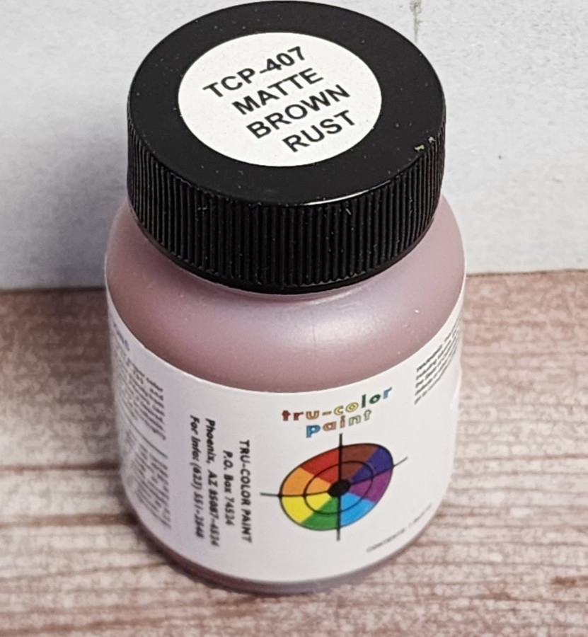 Tru Color Paint – TCP 407 Sprayable MATTE BROWN RUST Model Railroad 1 oz Bottle