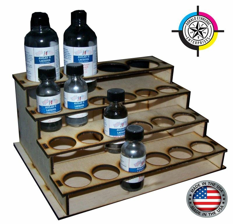 Wood Paint Bottle Rack Organizer for Alclad Paint – 22 Bottle Version