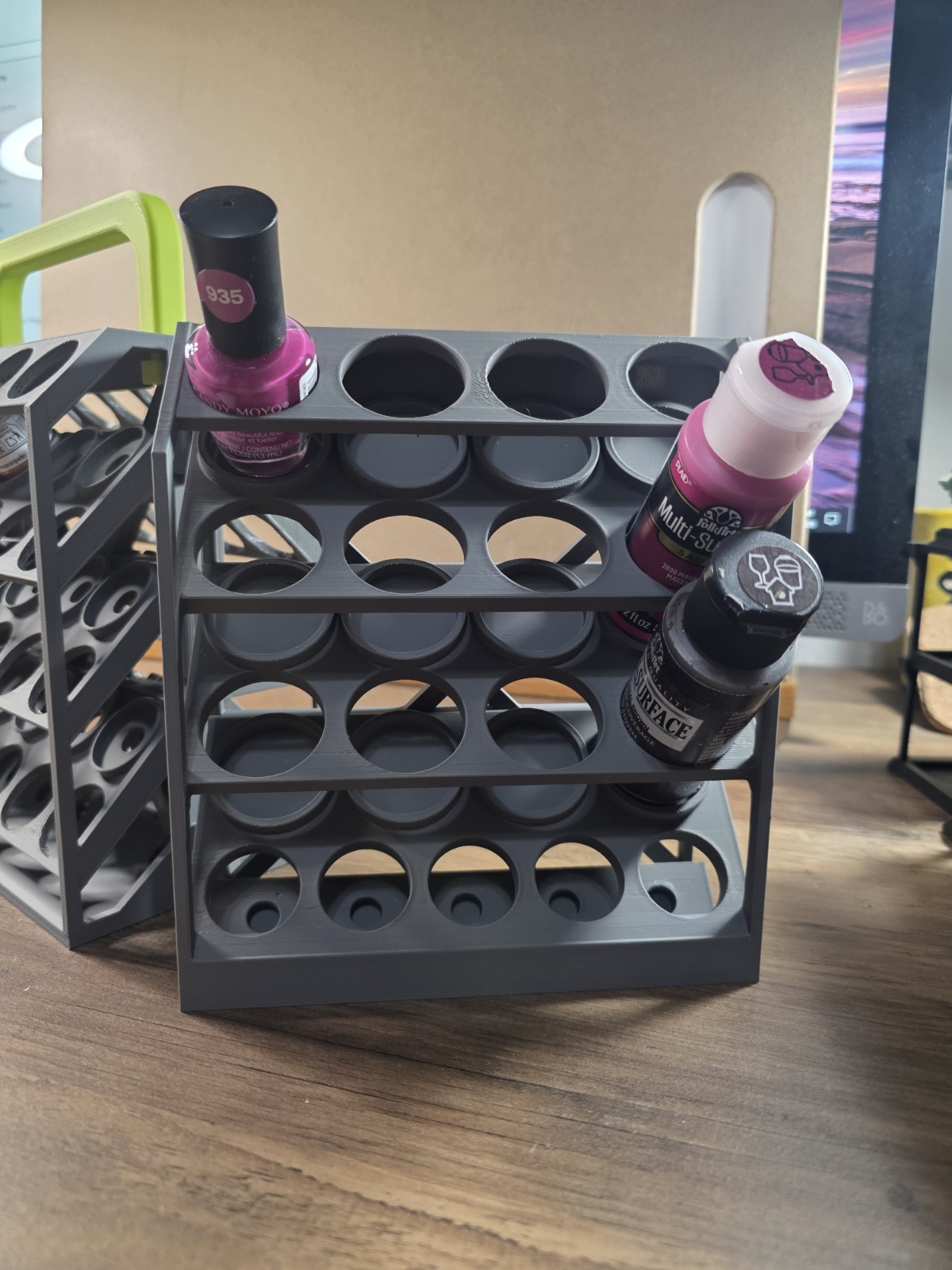 3D Printed Paint Bottle Holder Vallejo Paint Craft Organizer Model Paints