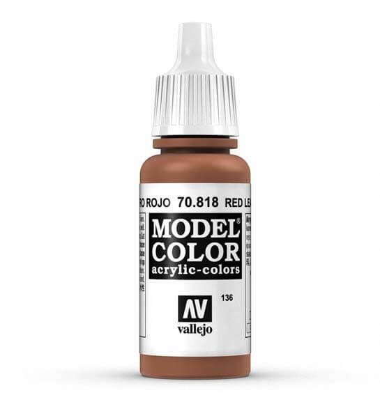 Vallejo Red Leather Model Color 17ml Acrylic Paint 70.818