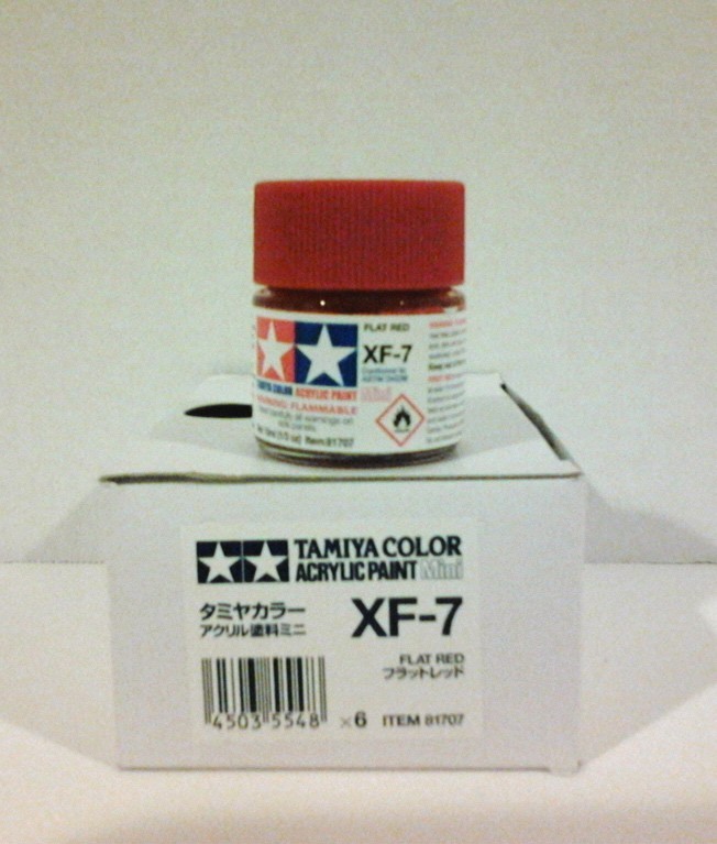 Tamiya acrylic paint XF-7 Flat red. 10ml Mini