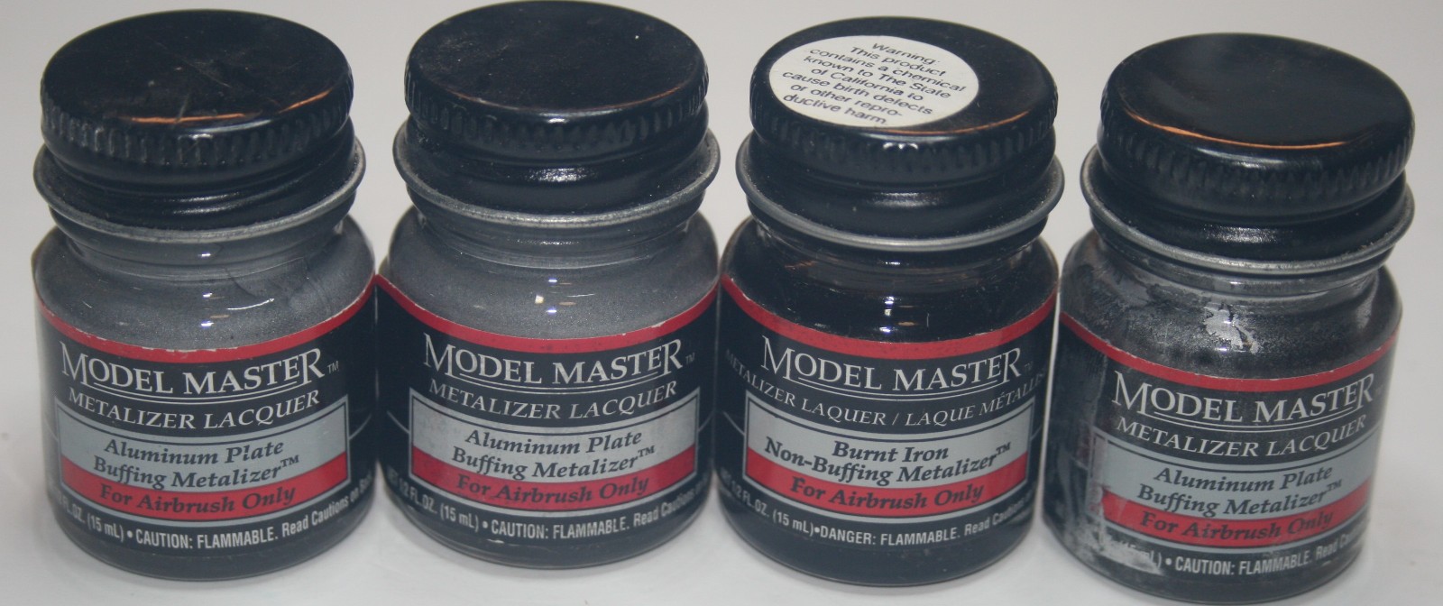 Lot of 5 Testors Model Master Metalizer Paints & Sealer Airbrush Lacquer OOP