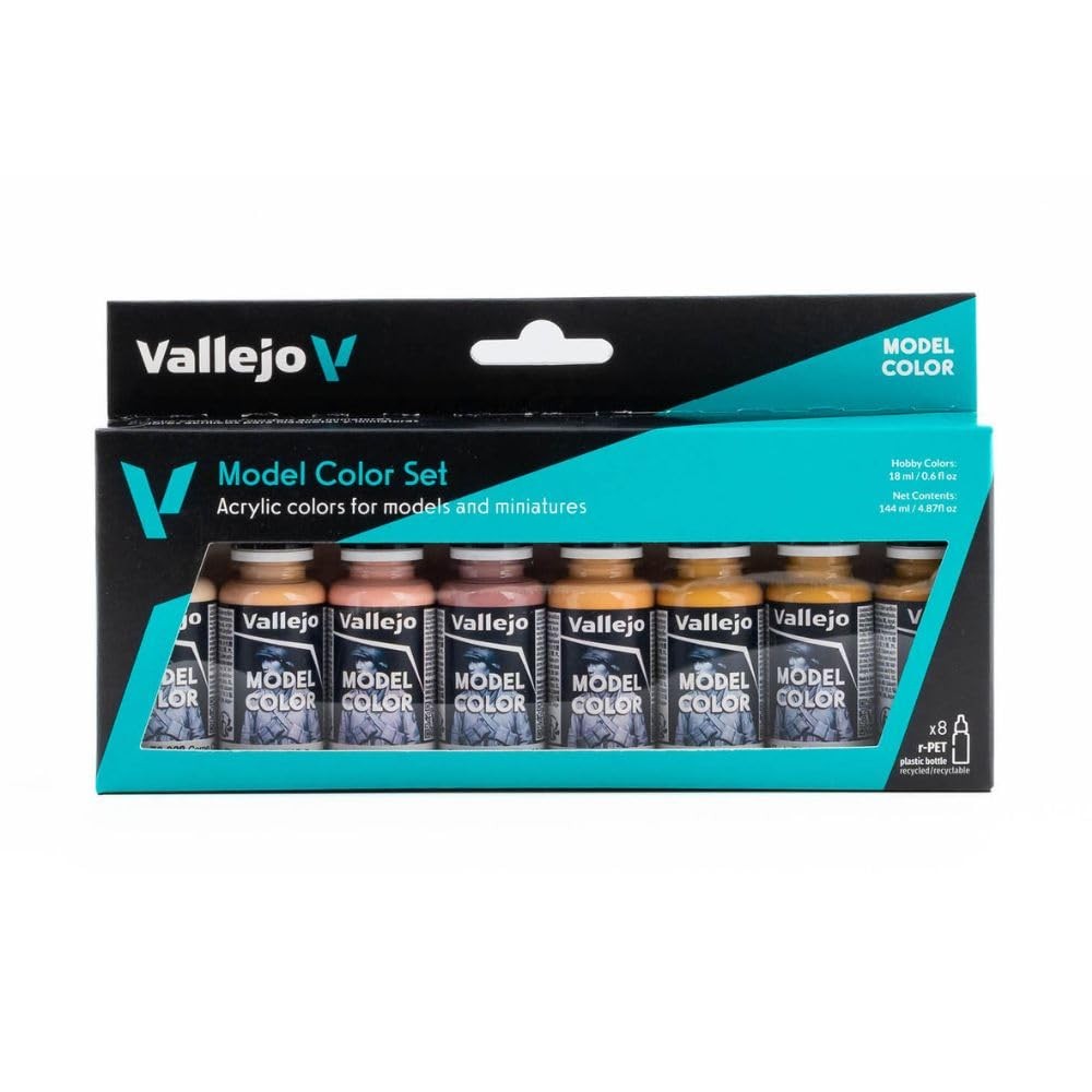 Vallejo – Model Color Face & Skin Tones Set | Modeling Acrylic Paints | 8 bottle
