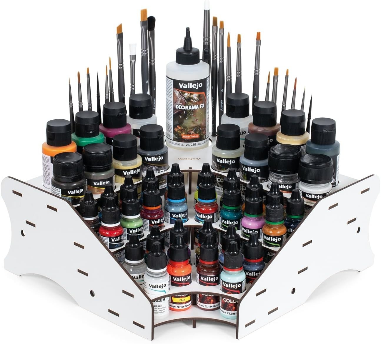 Vallejo – Corner Paint Storage Rack for Miniatures | Capacity for 28 Bottles