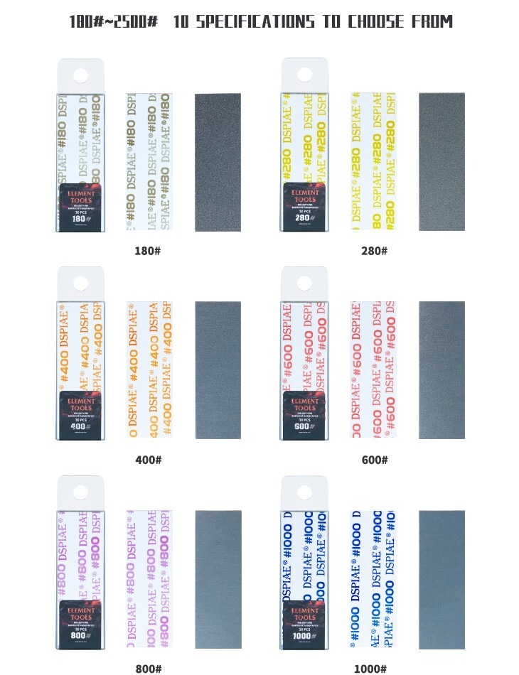 DSPIAE 1500# Pre-Cut Adhesive Sandpaper