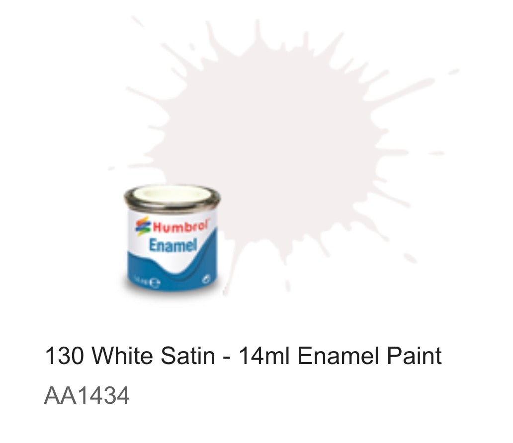 Humbrol Enamel 14ml (130) White Satin AA1434