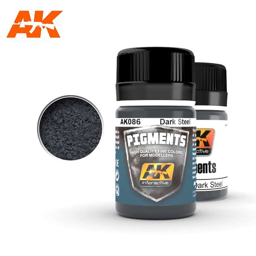 AK INTERACTIVE 086 PIGMENT – DARK STEEL 35ml (Weathering product)