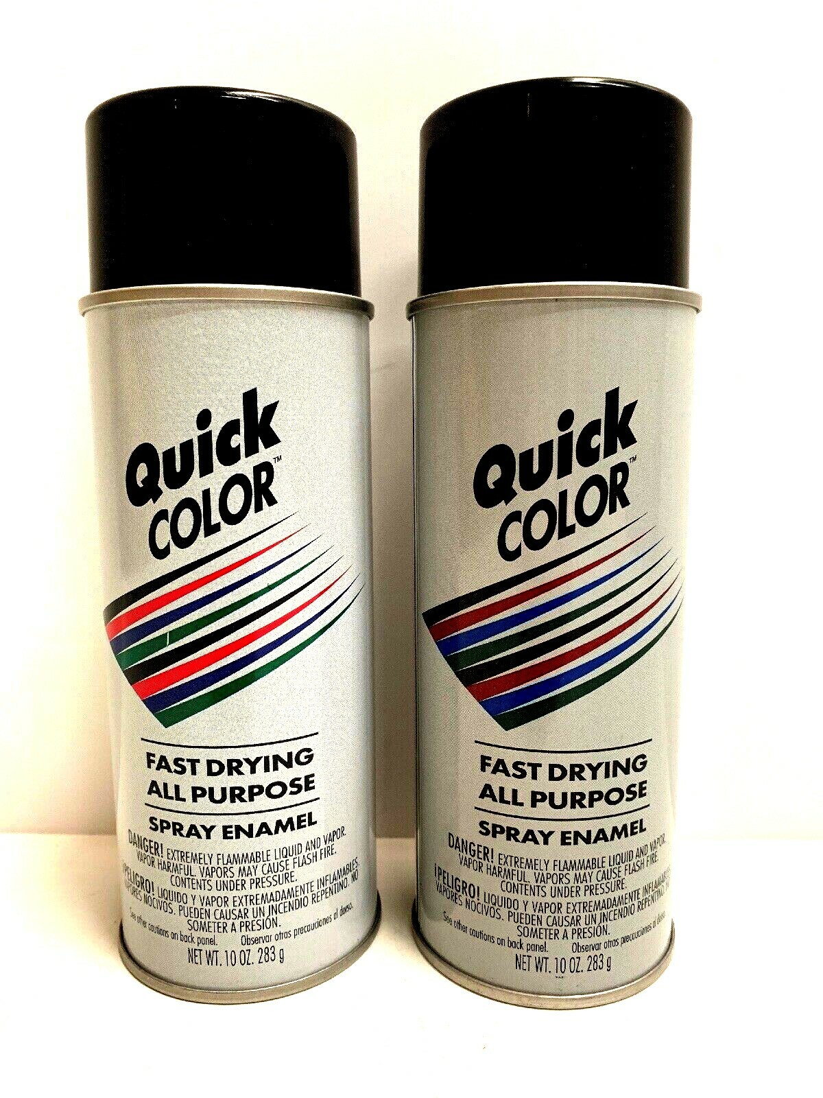 2 Quick Color Spray Enamel Gloss Black Modeling & Craft Paint 10 oz New J28518