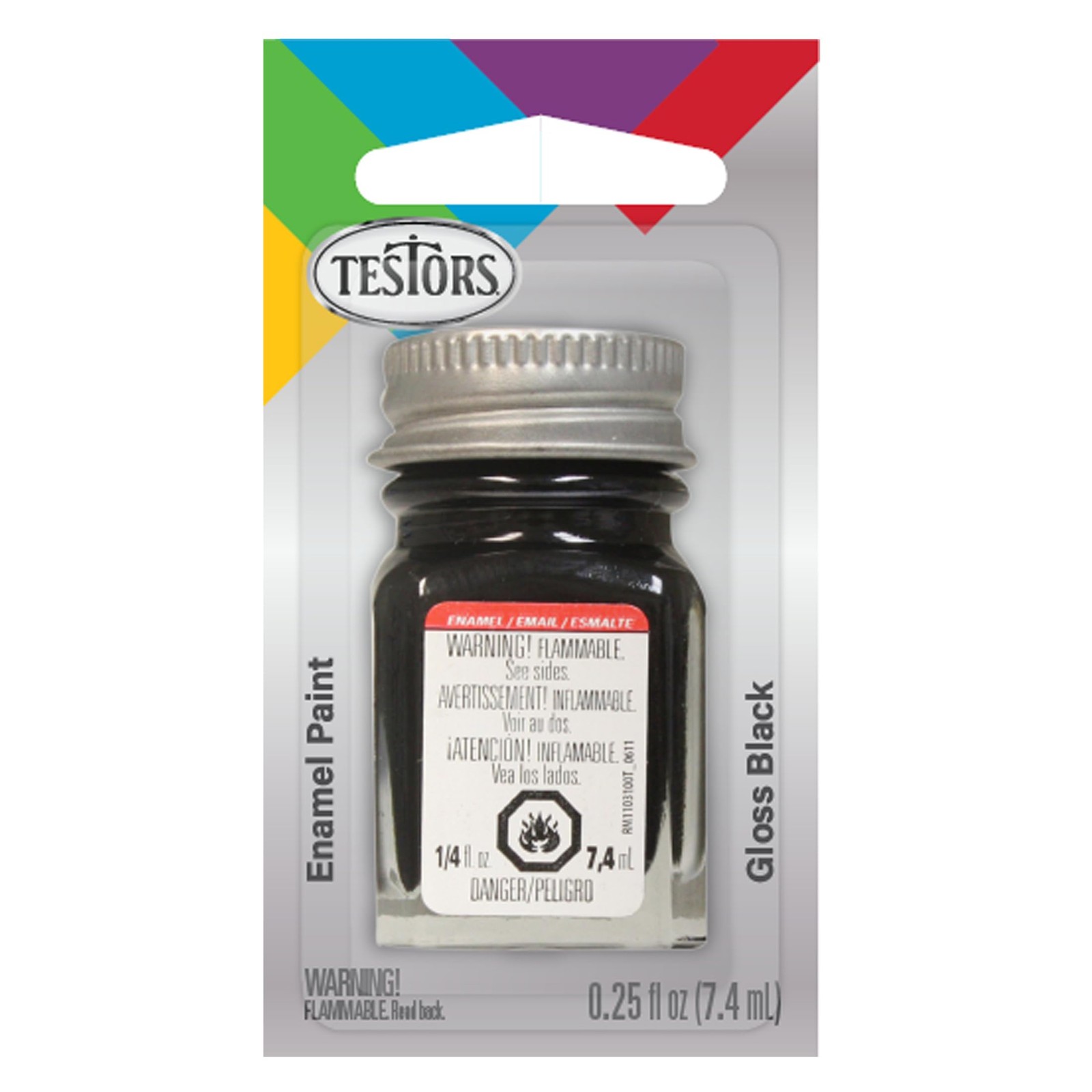 Testors 1147TT Black, Gloss, 0.25 fl oz Enamel Fl Oz (Pack of 1), Black