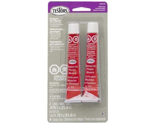 TES290278 Testors Cement Value Pack (2) 7/8 Fl Oz Tubes