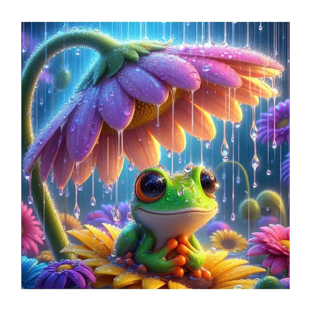 Aicomeon Frog Diamond Art Kits for Adults – 5D Full 12×12 inch, Multicolored