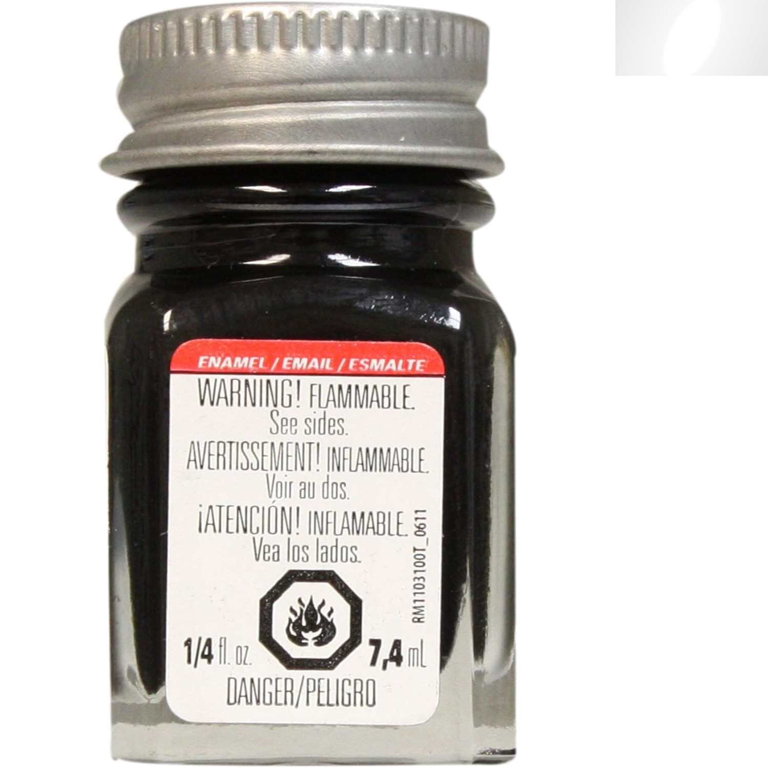 Versatile 0.25 Oz Black Enamel Paint – Semi-Gloss Finish, Quick-Dry Formula