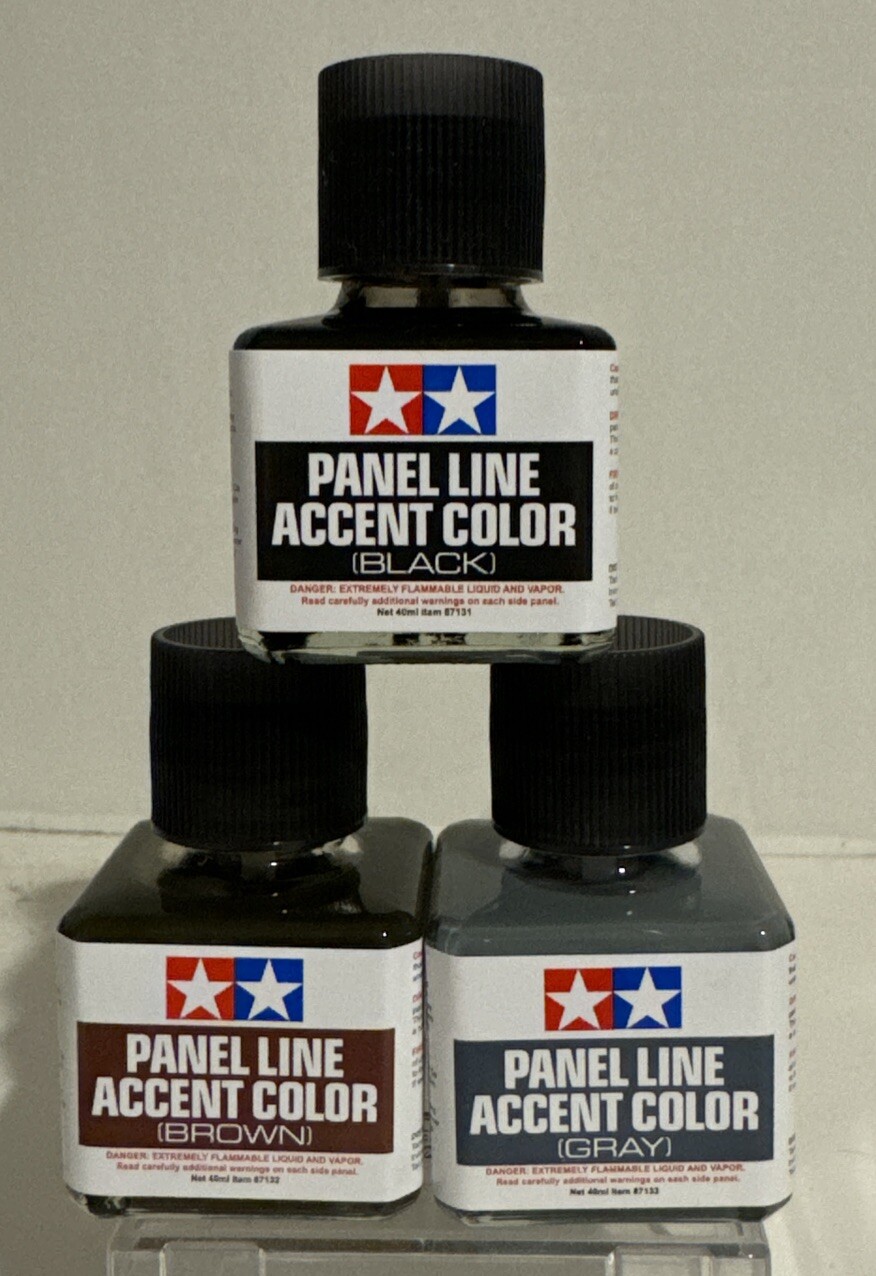 Tamiya Accent Colors 3pcs Black, Brown and Gray bundle