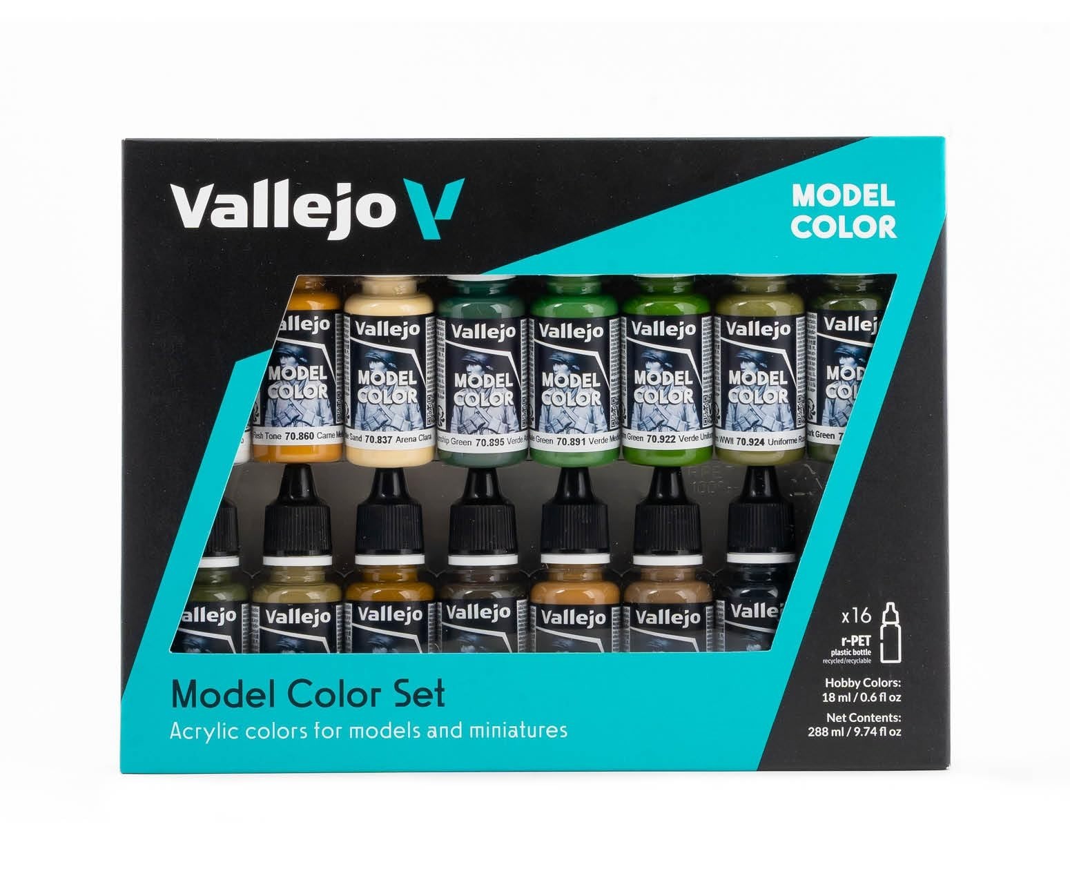 WWII Acrylic Paint Set – 16 High Pigmentation Colors for Model Kits & Figures