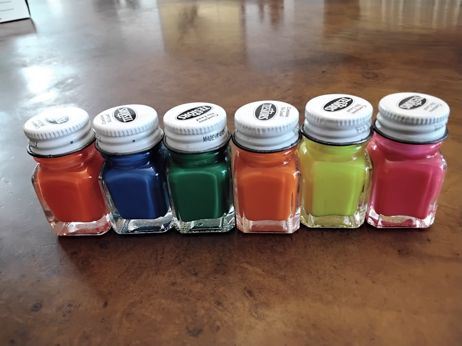 TESTOR NEON RED, ORANGE, GREEN, BLUE, YELLOW, PINK GLOSS ENAMEL PAINTS, 1 ea NEW