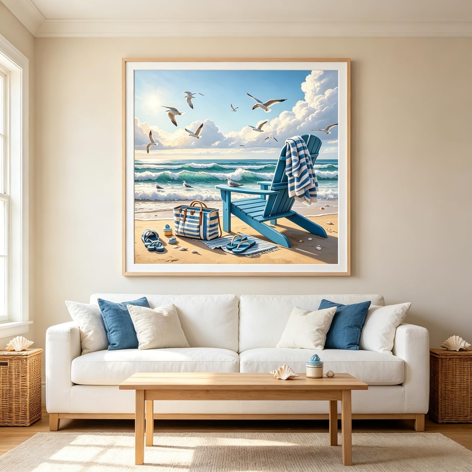 Beach 5D Diamond Painting Kit for Adults, Ocean Scene Diamond Art Kits | Full